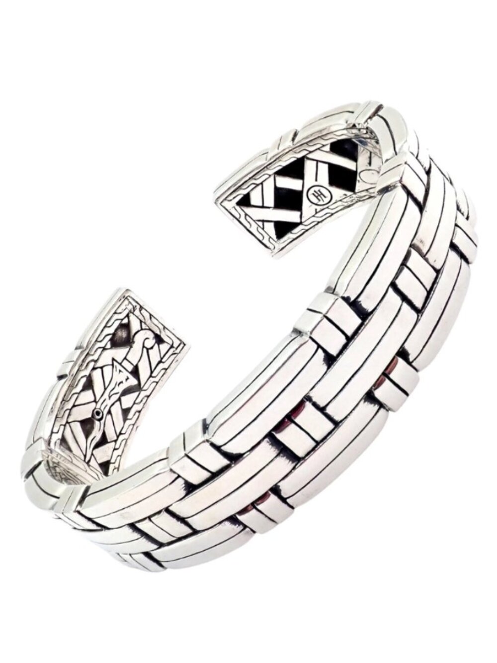 Authentic! John Hardy JH Silver Wide Classic Bamboo Large Mens XL Cuff Bracelet